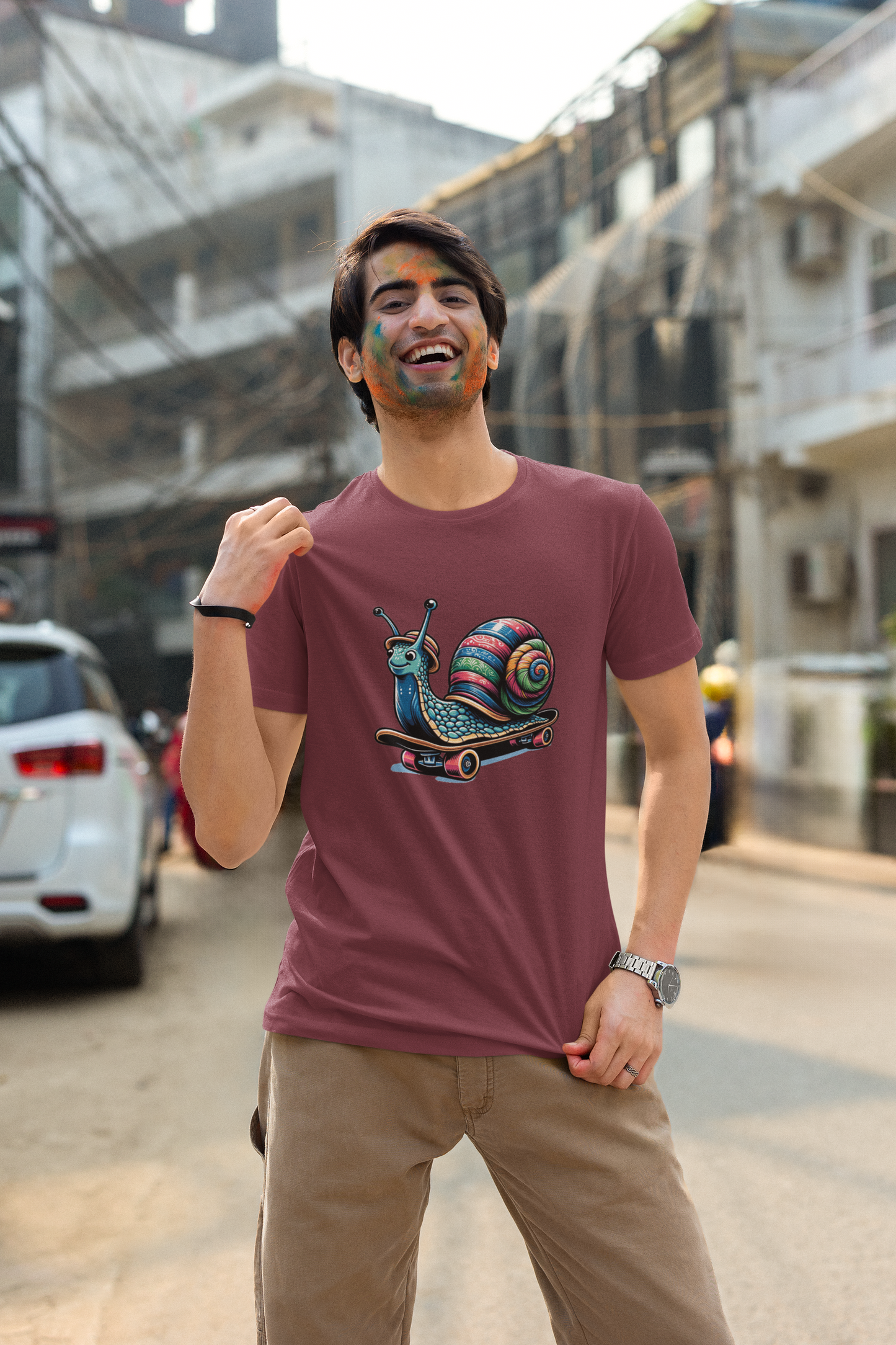 Snail On Skateboard | Printed | Crew