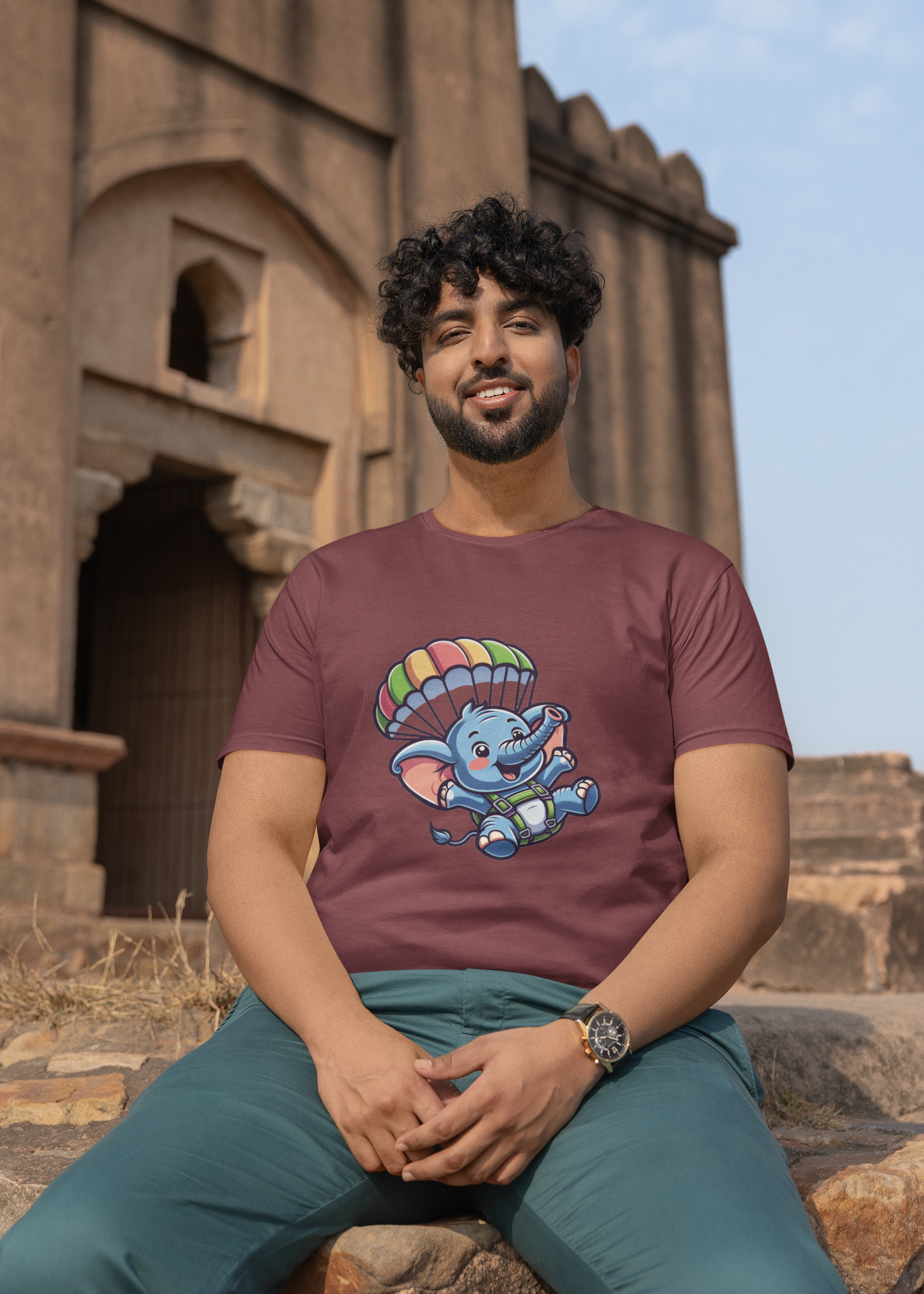 Elephant Parachuting | Printed | Crew