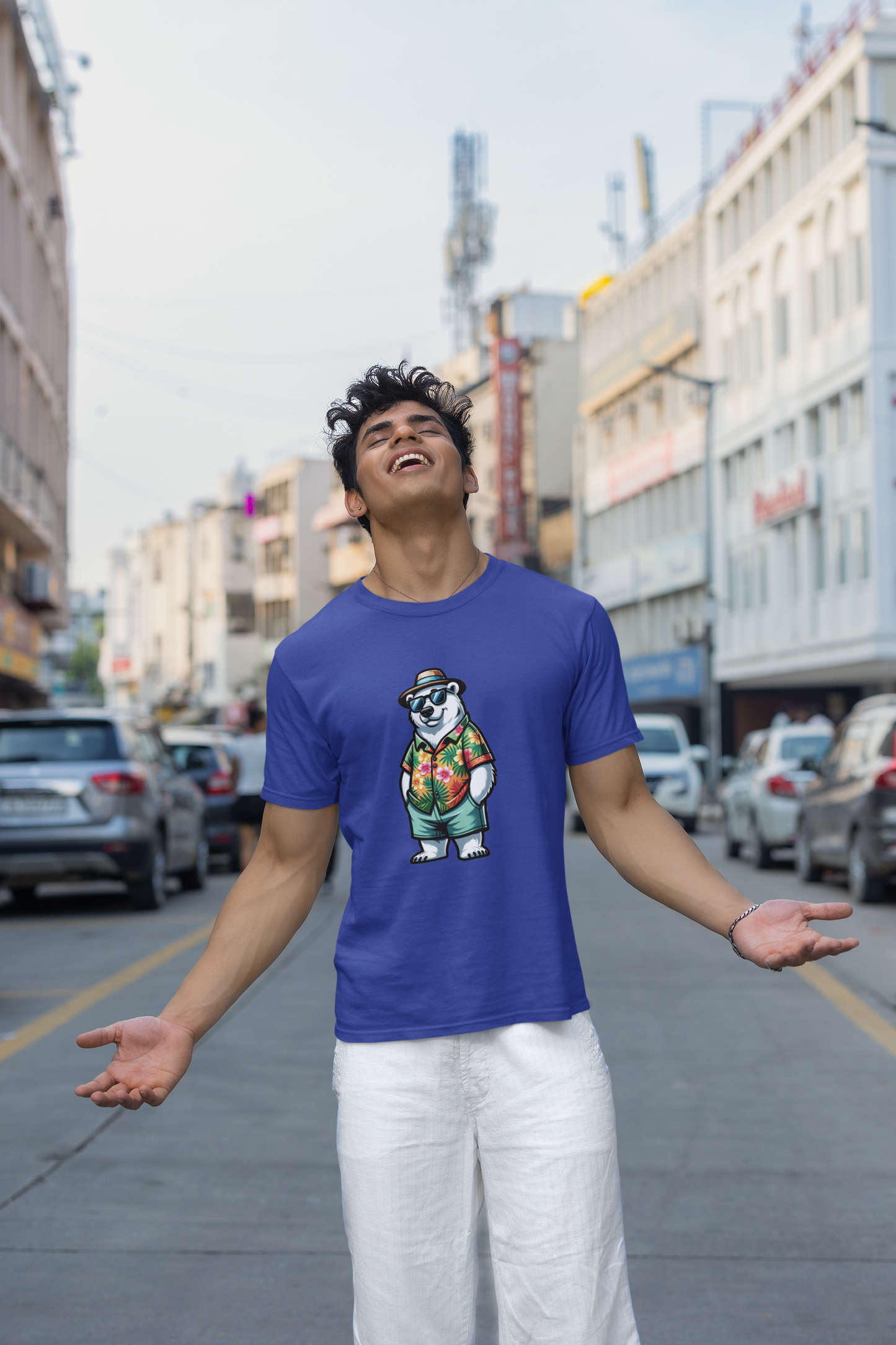 Polar Bear On Vacation | Printed | Crew