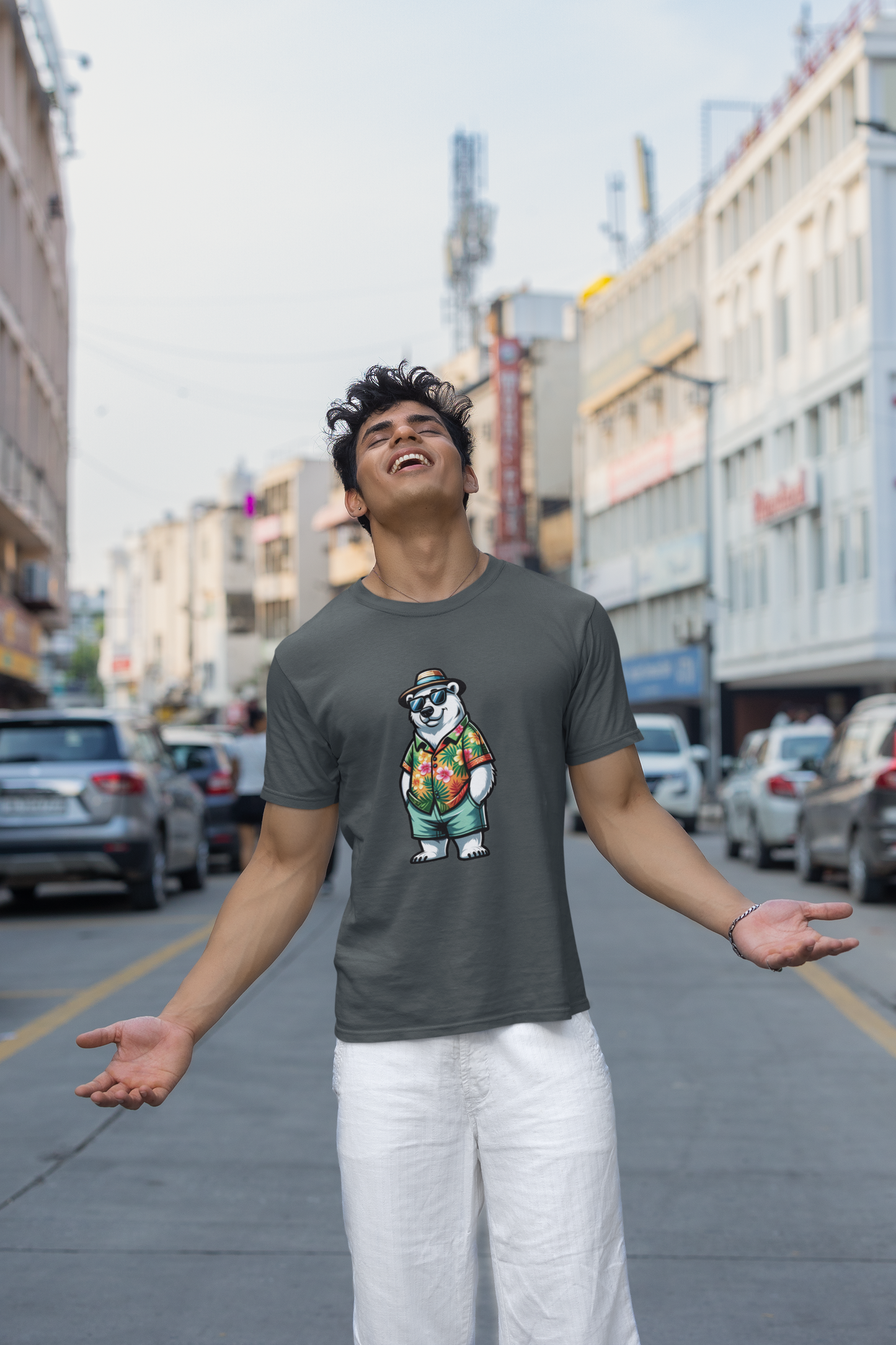 Polar Bear On Vacation | Printed | Crew