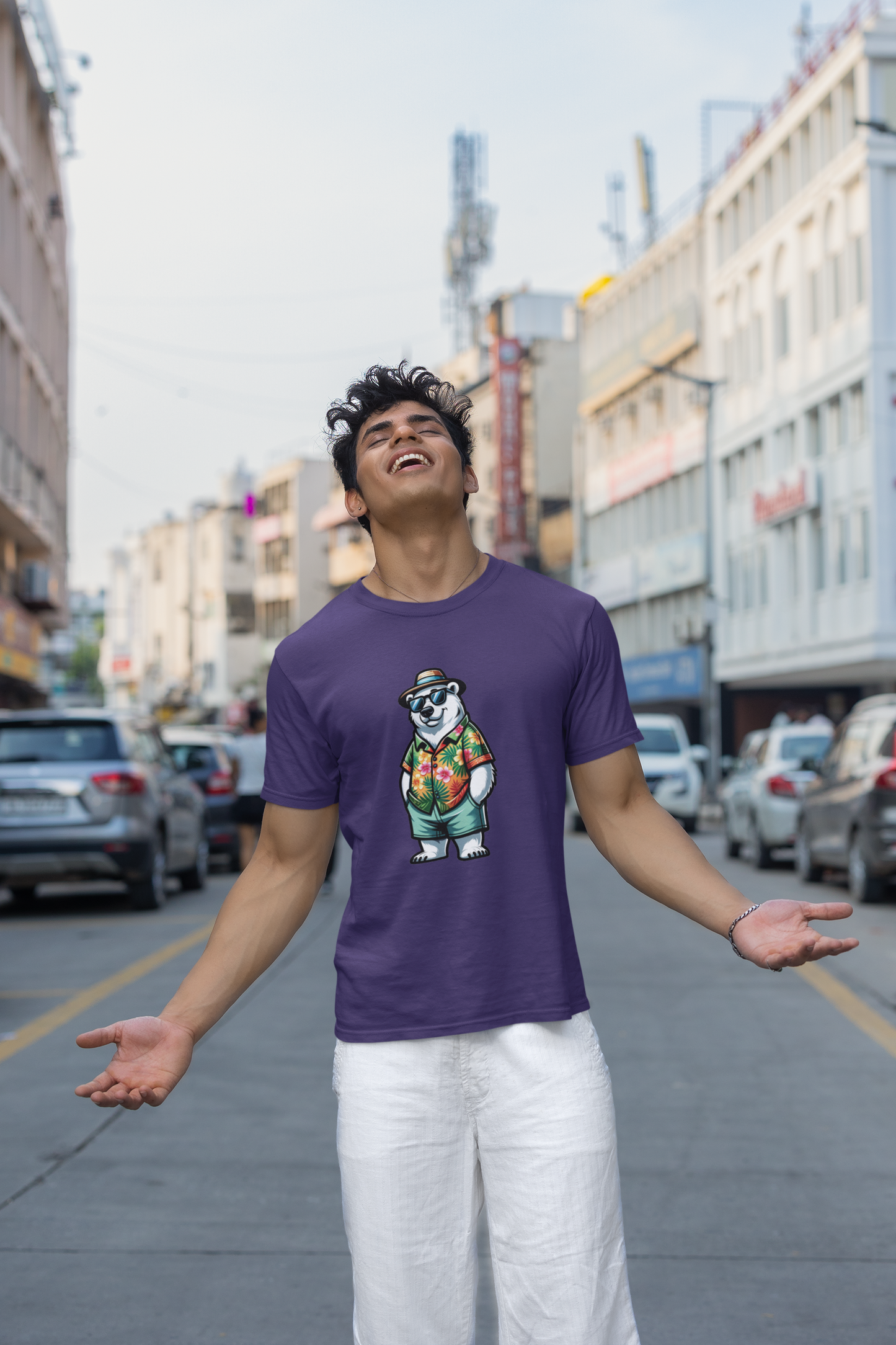Polar Bear On Vacation | Printed | Crew