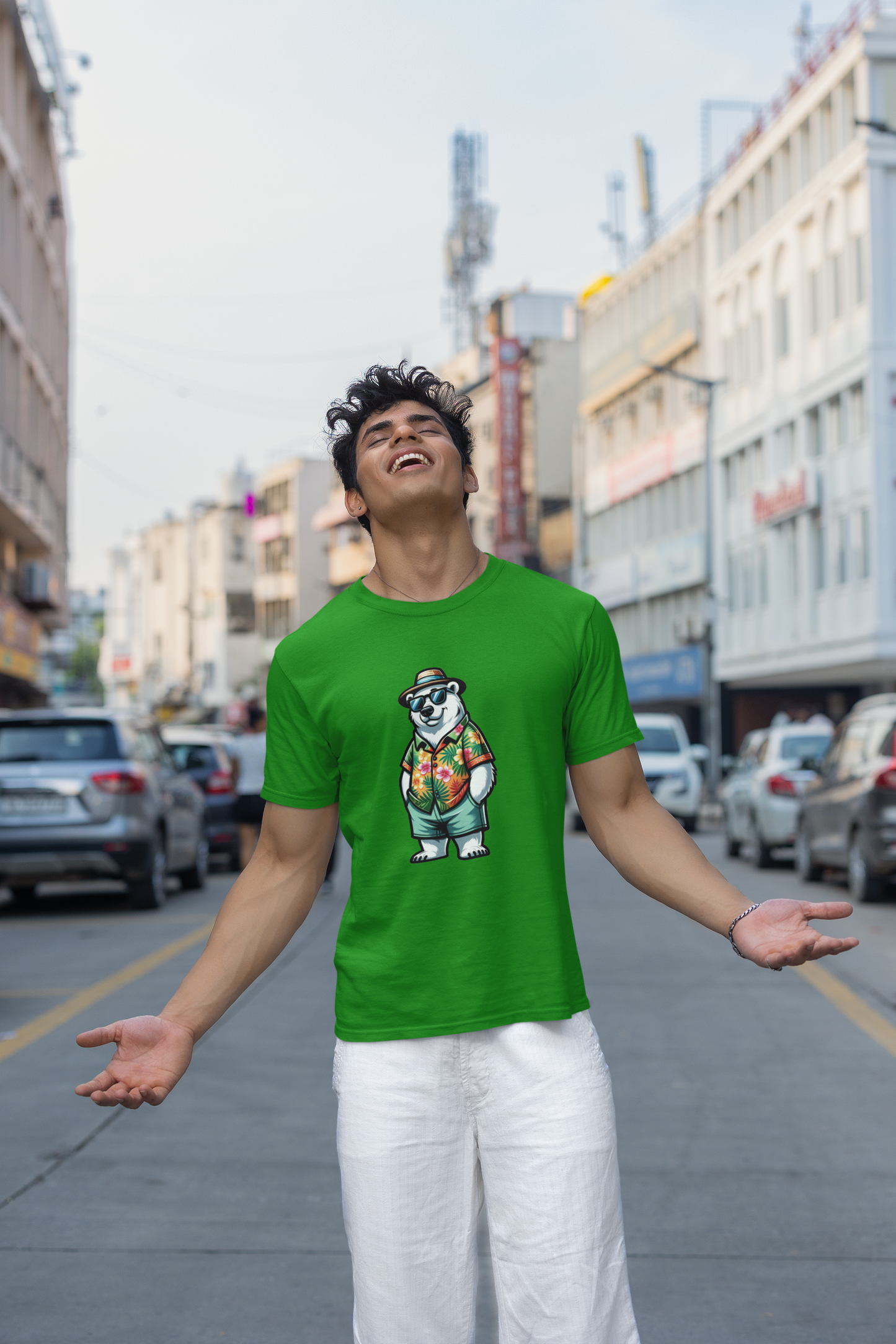 Polar Bear On Vacation | Printed | Crew