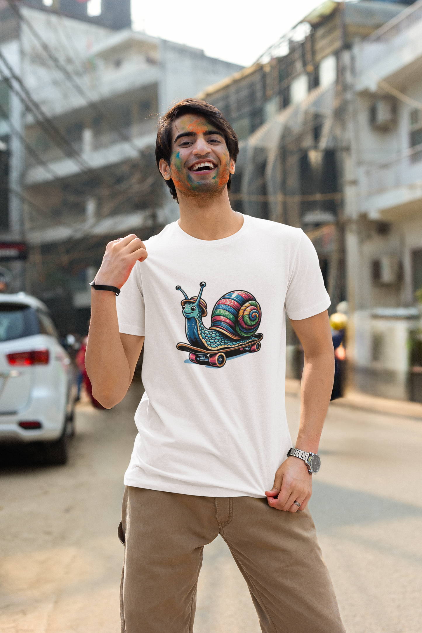 Snail On Skateboard | Printed | Crew