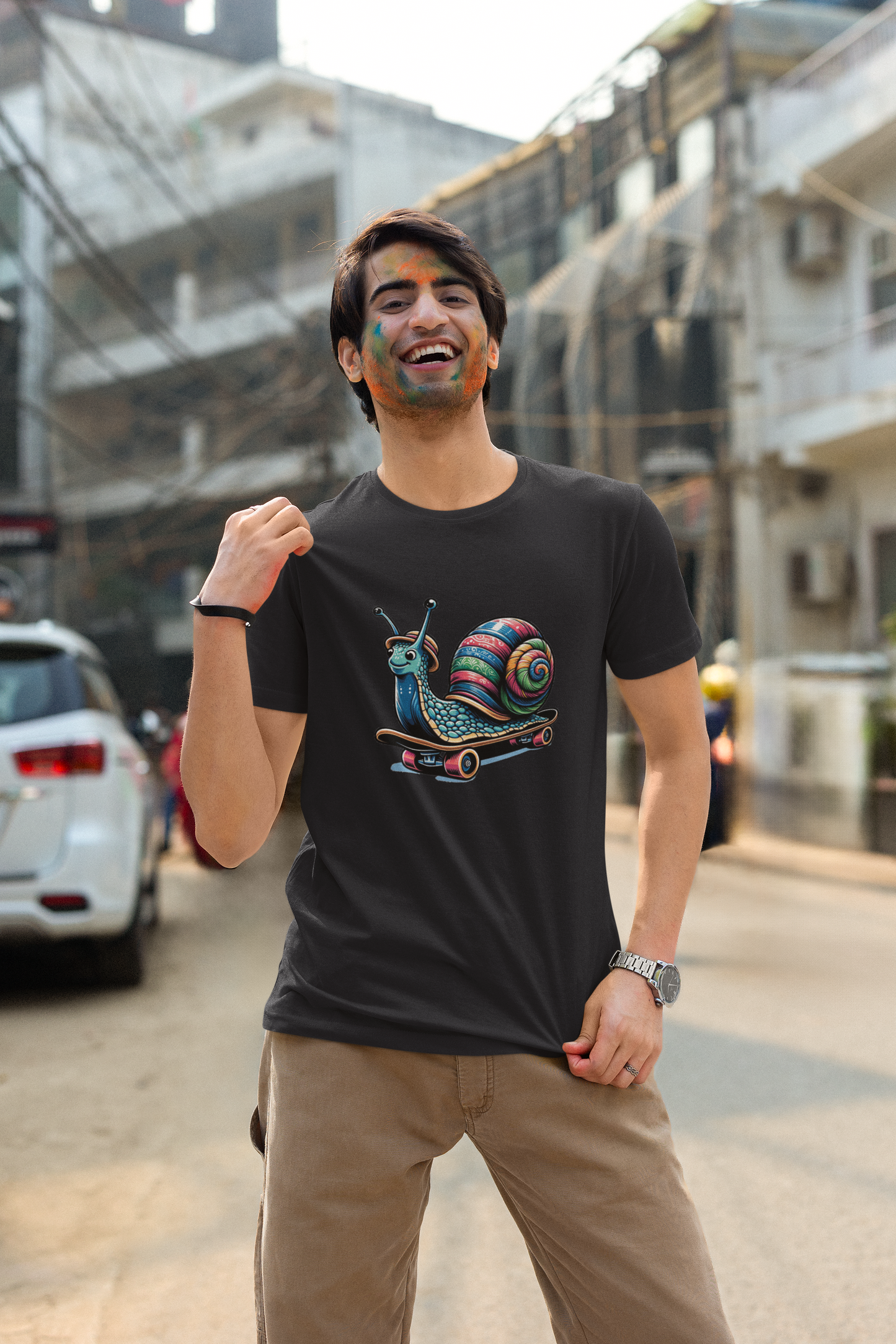 Snail On Skateboard | Printed | Crew