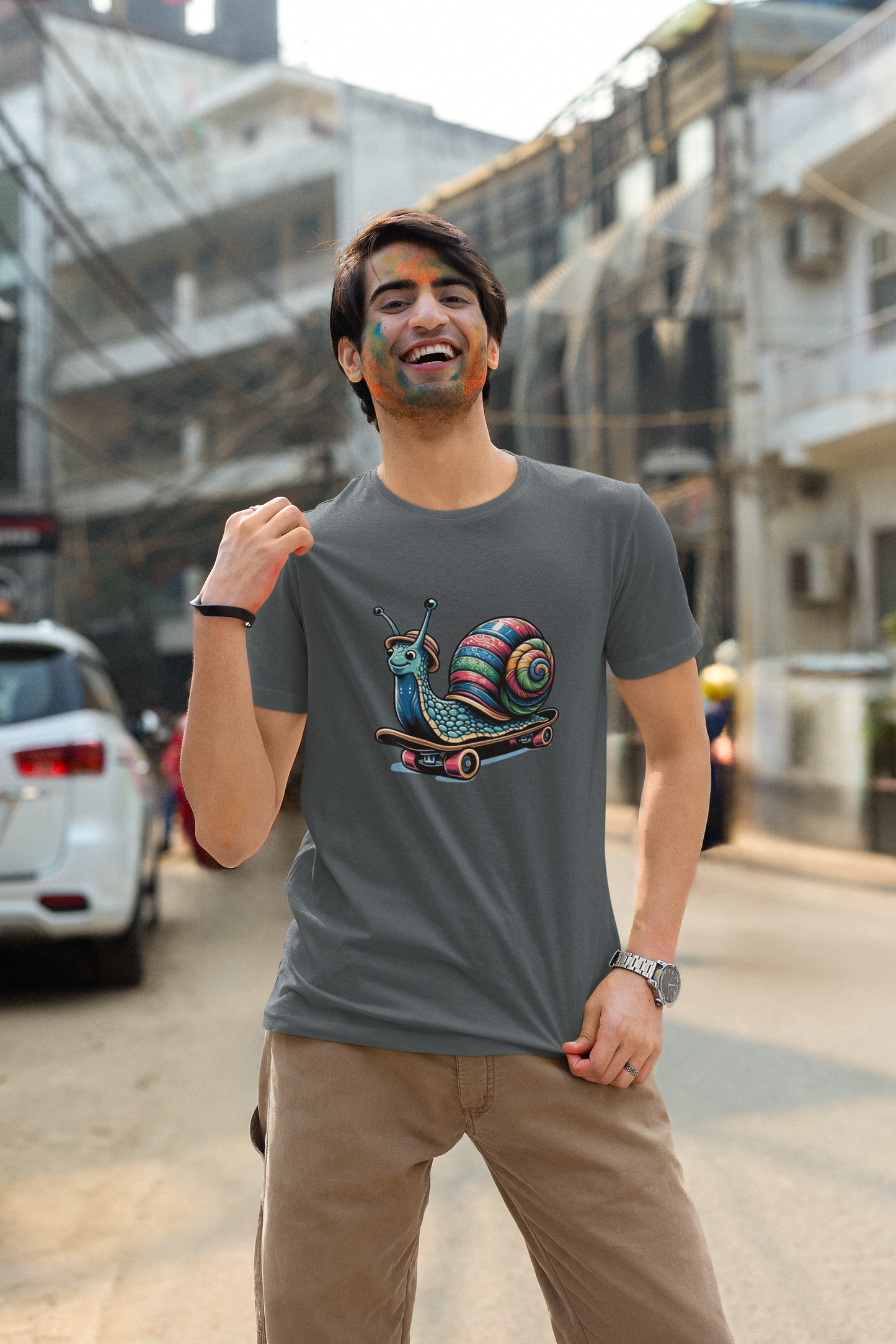 Snail On Skateboard | Printed | Crew