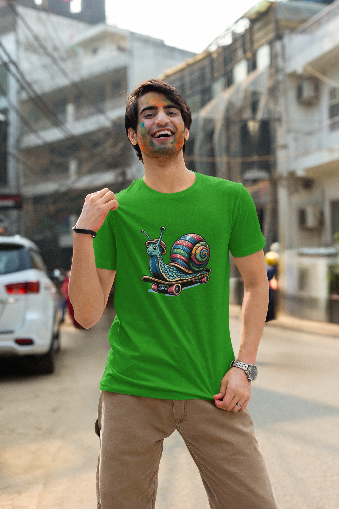 Snail On Skateboard | Printed | Crew