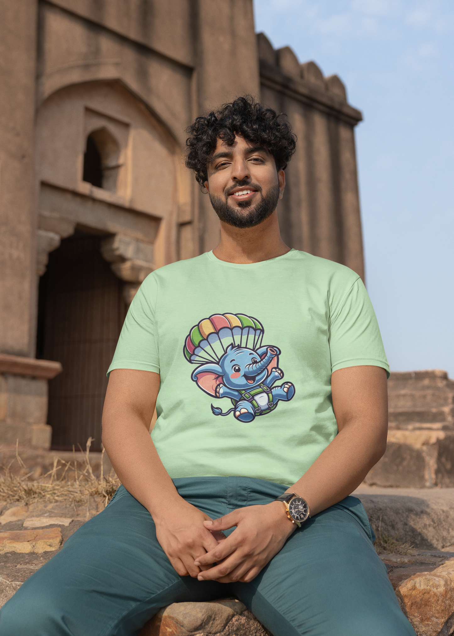 Elephant Parachuting | Printed | Crew