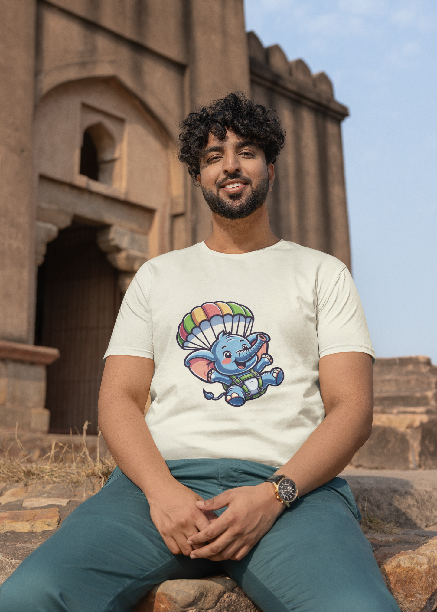 Elephant Parachuting | Printed | Crew