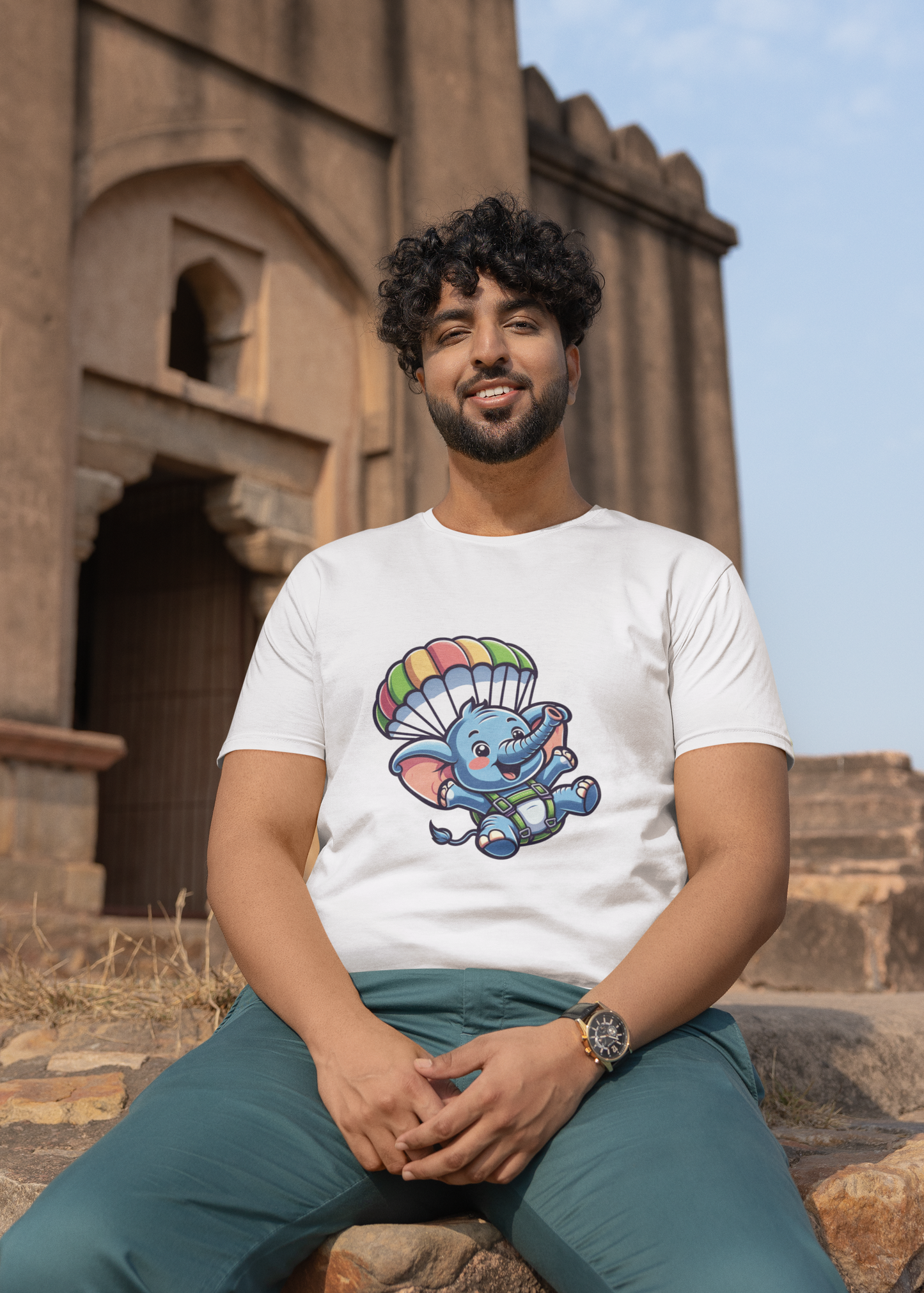 Elephant Parachuting | Printed | Crew