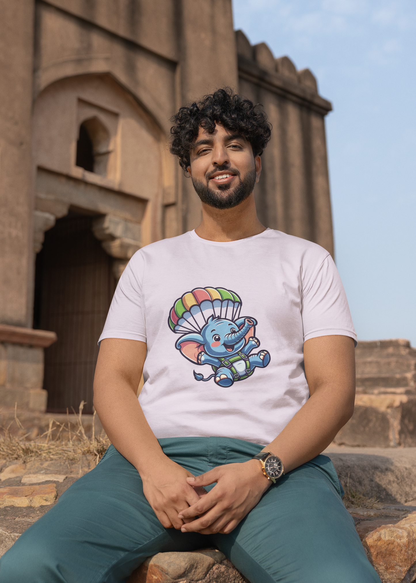 Elephant Parachuting | Printed | Crew