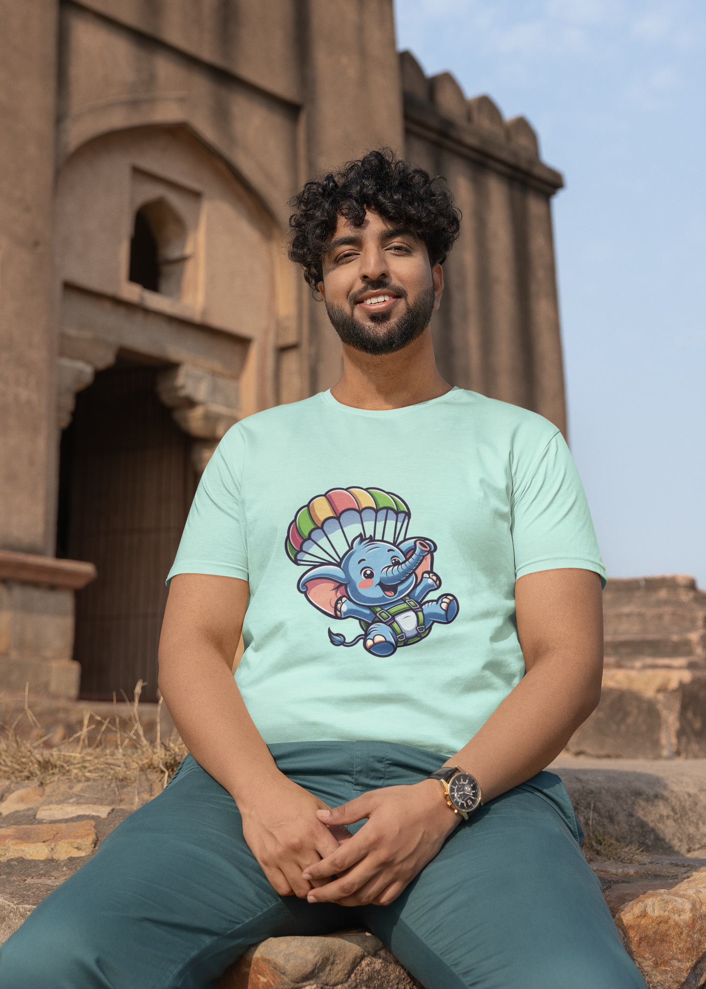Elephant Parachuting | Printed | Crew